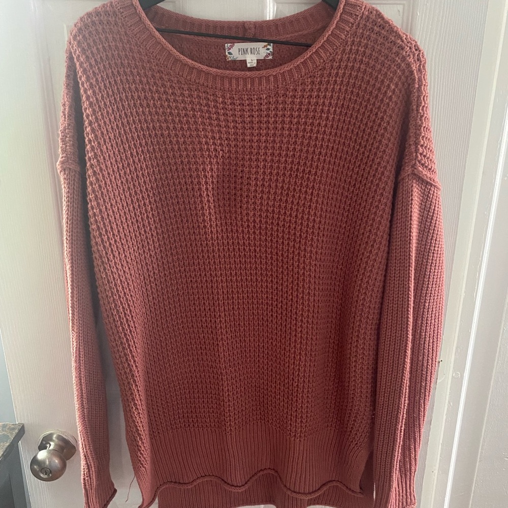 Pink rose cozy sweater